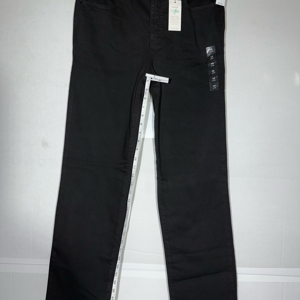 New Maurices Jeans Womens 14 Black High-Rise Straight Ever Flex Stretch Denim